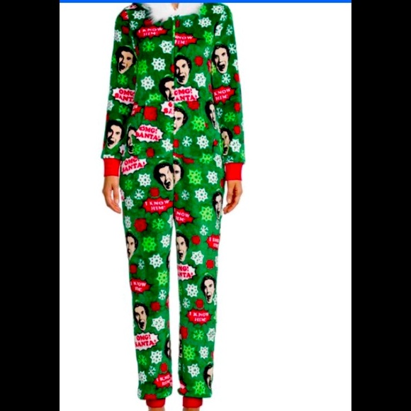 Disney Other - NWT 3X XXXL ladies Elf know santa hoodie fur christmas sleeper unionsuit pajamas